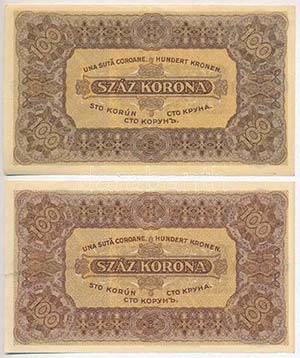 1923. 100K (2xklf) egyik Magyar ... 