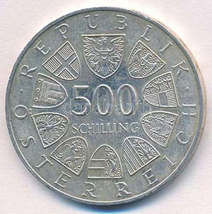 Ausztria 1985. 500Sch Ag 2000 éves ... 