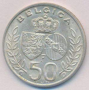Belgium 1960. 50Fr Ag Baldvin király és ... 