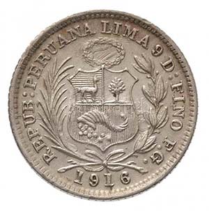 Peru 1916FG 1/2D Ag ... 