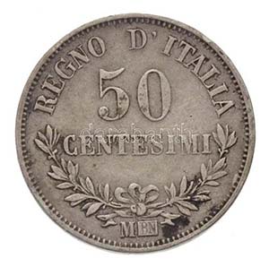 Olaszország 1866. 50c Ag II. Viktor ... 