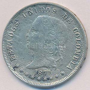 Kolumbia 1879. 50c Ag (11,37g) T:3
Columbia ... 