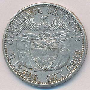 Kolumbia 1914. 50c Ag ... 