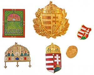 6db-os magyar címert, Szent Koronát ... 