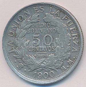 Bolívia 1900MM 50c Ag ... 