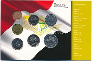 Irak 1975-2004. 5f-100D (7xklf) fémpénz ... 
