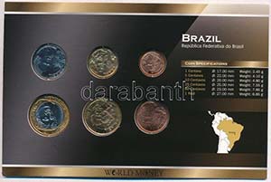 Brazília 2004-2013. 1c-1R (6xklf) fémpénz ... 