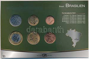Brazília 2003-2009. 1c-1R (6xklf) fémpénz ... 