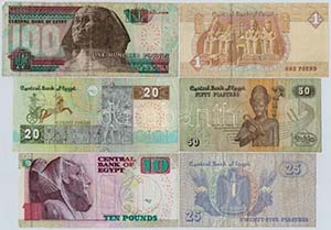 Egyiptom 6db-os vegyes bankjegy tétel ... 