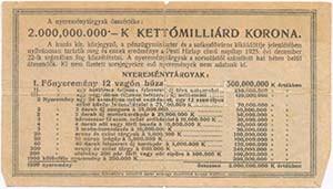 Budapest 1925. Diák-Sorsjegy 5000K ... 
