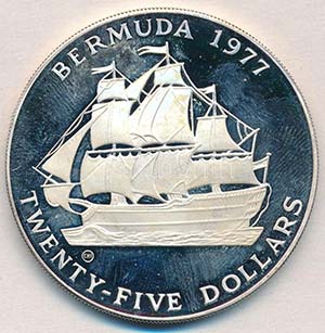 Bermuda 1977. 25$ Ag Ezüst Jubileum ... 