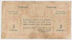Beregszász 1919. 2K szükségpénz T:III-