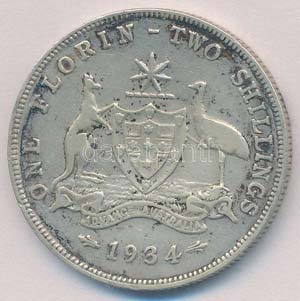Ausztrália 1934. 1Fl Ag V. György T:2,2- ... 