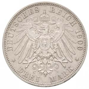 Német Államok / Bajorország 1909D 3M Ag ... 