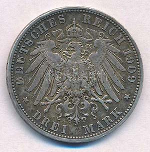 Német Államok / Poroszország 1909A 3M Ag ... 