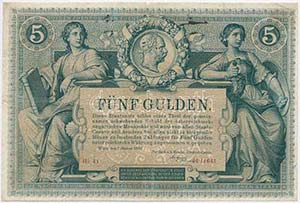 1881. 5Ft / 5G Osztrák-Magyar Bank piros ... 