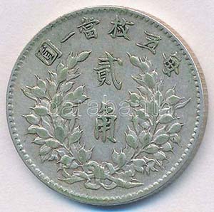 Kína ~1914. 20c Ag Yüan Shihkai (5,33g) ... 