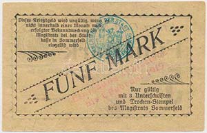Német Birodalom / Sommerfeld 1918. 5M ... 