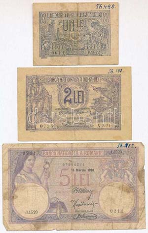 Románia 1920. 1L + 2L + ... 