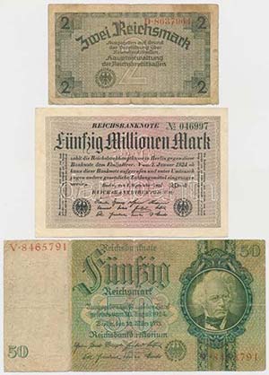 3db klf német bankjegy, ... 
