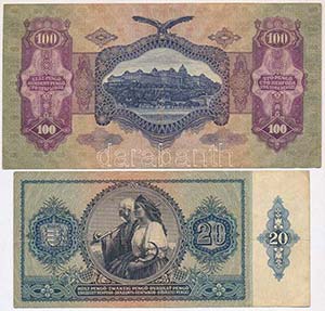 4db-os pengő bankjegy tétel, benne 1930. ... 