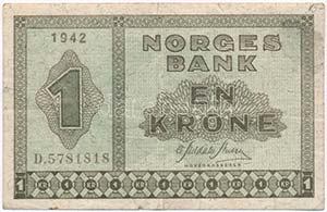 Norvégia 1942. 1K ... 