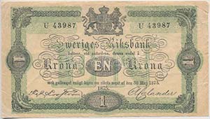 Svédország 1875. 1K ... 