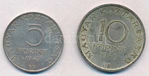 1948. 5Ft Ag Petőfi + 1948. 10Ft Ag ... 