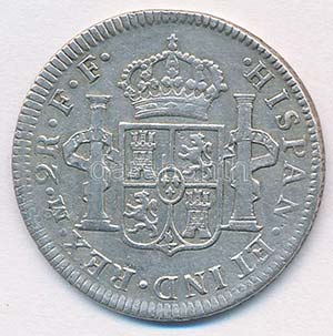 Mexikó 1780FF 2R Ag III. Károly (6,60g) ... 
