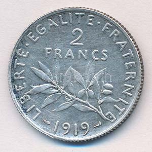 Franciaország 1919. 2Fr Ag T:2
France 1919. ... 