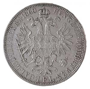 Ausztria 1860A 1Fl Ag Ferenc József T:1- ... 