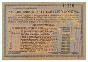 Budapest 1925. Diák-Sorsjegy 5000K ... 