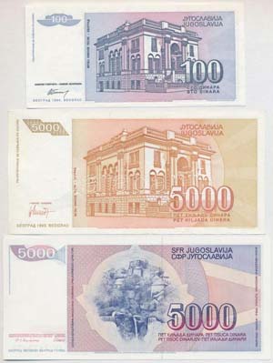 Jugoszlávia 1985. 5000D + 1993. 5000D + ... 