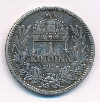 1915KB 1K Ag Ferenc József T:1-,2 patina ... 