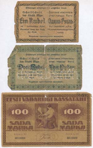 Észtország 1919. 100M + Lettország / Riga ... 