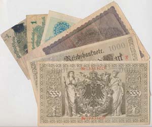 7db-os vegyes német és osztrák bankjegy ... 