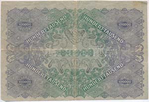 Ausztria 1922. 100.000K T:III-
Austria 1922. ... 