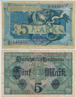 Német Birodalom  1904. 5M +1917. 5M ... 