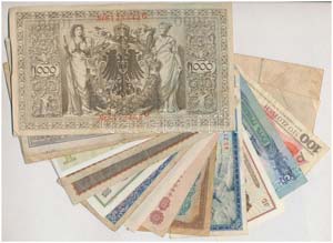 18db-os vegyes külföldi bankjegy tétel, ... 