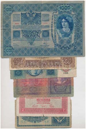 1904-1920. 6db-os vegyes magyar korona ... 