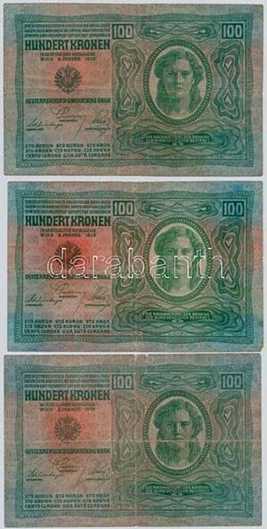1912. 100K piros Deutschösterreich ... 