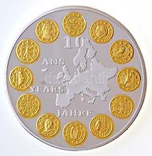 2012. 10 éves az Euro ezüstözött, ... 