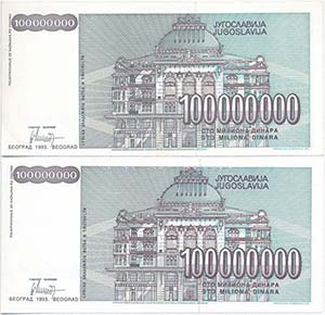 Jugoszlávia 1993. 100.000.000D (2x) AC ... 