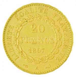 Franciaország 1897A 20Fr Au (6,44g/0.900) ... 