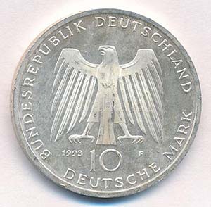 Németország 1993F 10M Ag 1000 éves ... 