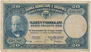 Albánia 1926. 20Fr ... 