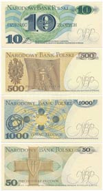 Lengyelország 1982. 10Zl + 500Zl + 1000Zl + ... 