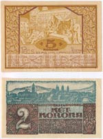 Pécs 1920. 2K + 5K pénztárjegy T:III ... 