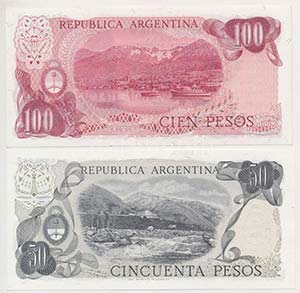 Argentína 1971-1973. 100P + 1974-1975. 50P ... 
