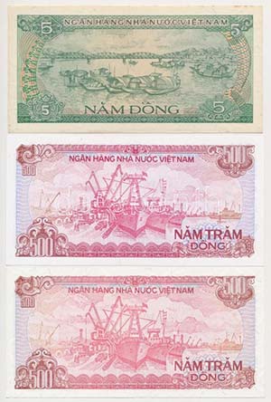 Vietnám 1985. 1D + 1988. 500D (2x) + 1000D ... 